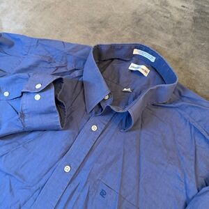 Pierre Cardin Dress Shirt Mens‎ 18 34/35 Blue Long Sleeve Button Up Pocket
